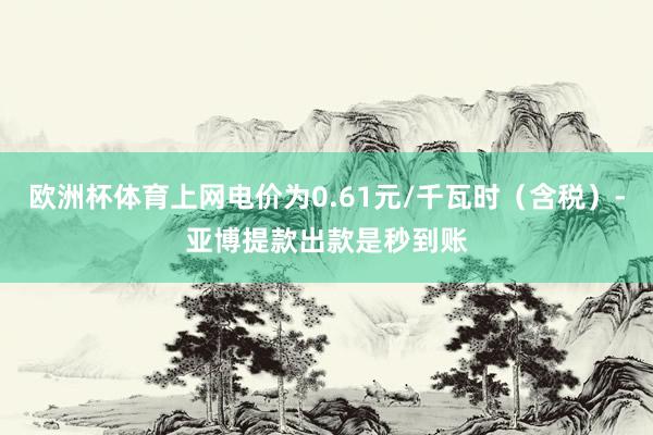 欧洲杯体育上网电价为0.61元/千瓦时（含税）-亚博提款出款是秒到账
