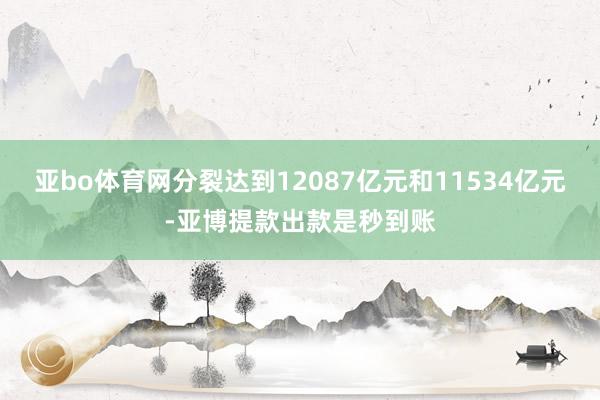 亚bo体育网分裂达到12087亿元和11534亿元-亚博提款出款是秒到账